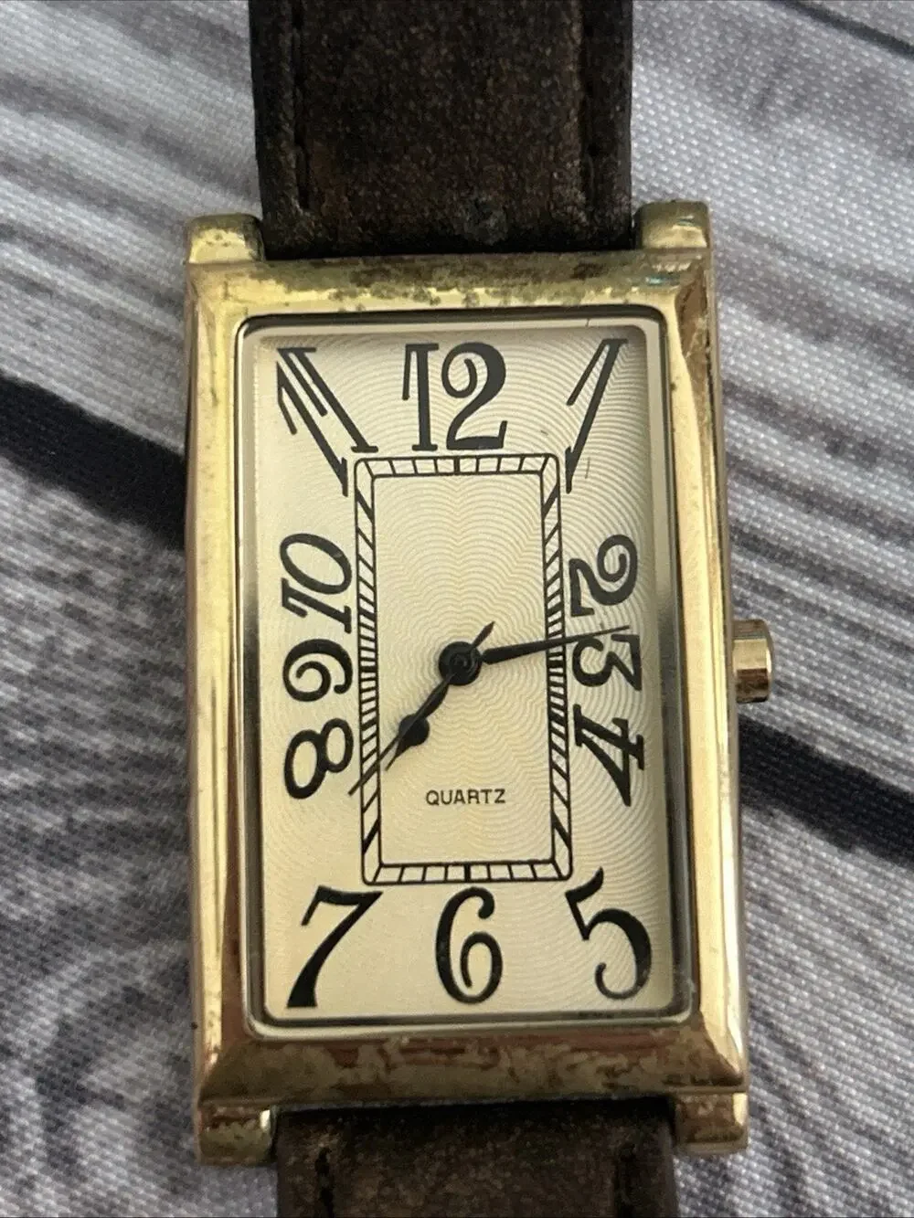 Gold Tone Case Brown Band Women’s Quartz Watch
